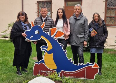 Vertreter der Stadt Klagenfurt und des Stadtmarketings präsentierten das heurige Programm der Drachenjagd. Foto: SK