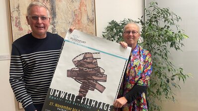 Mag. Bernadette Jobst (Abt. Klima- und Umweltschutz) und Vizebürgermeister Dr. Alexander Kastner laden zu den Umwelt-Filmtagen ein